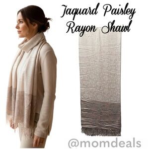 Elegant Shawl in Creamy Tan - Versatile Wrap, Scarf, or Veil -Soft Rayon NEW